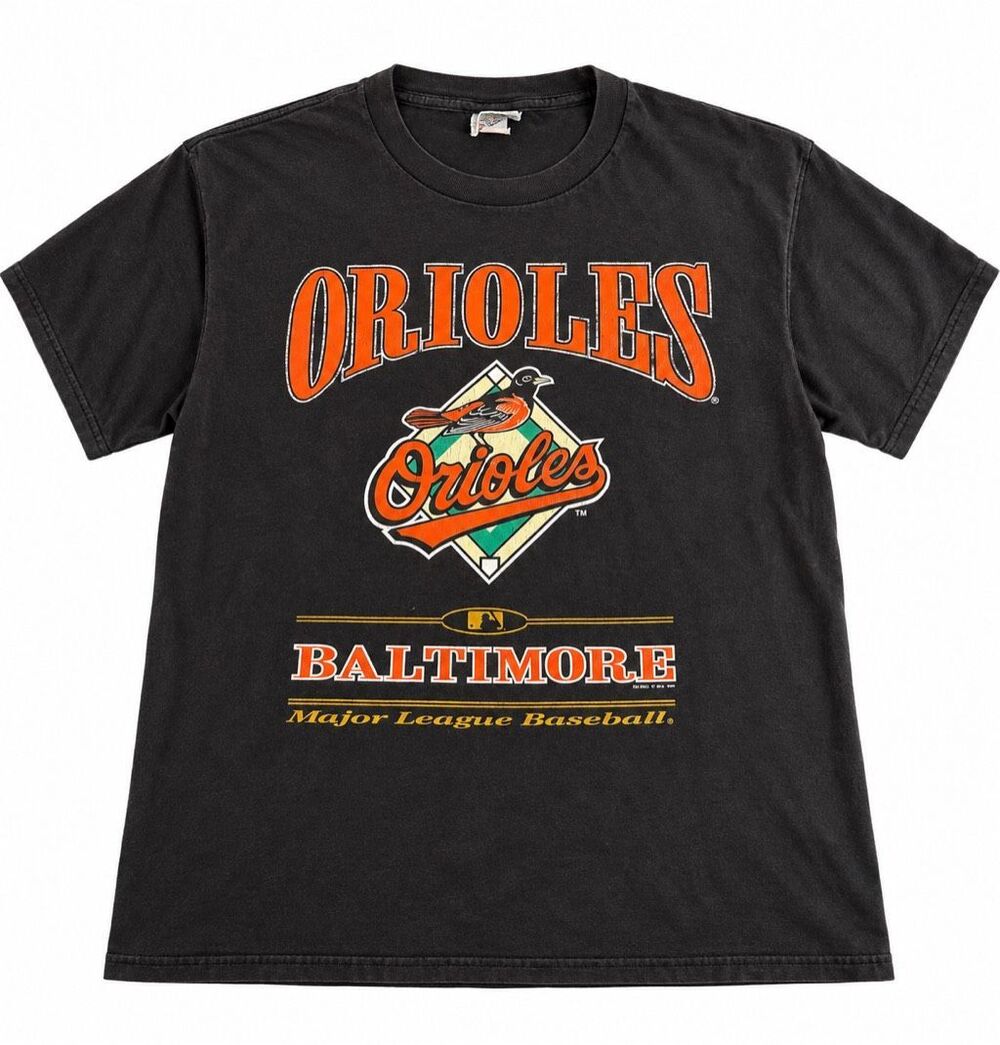 Lee Sport Vintage Baltimore Orioles MLB Single Stitch T-Shirt Black Size XL